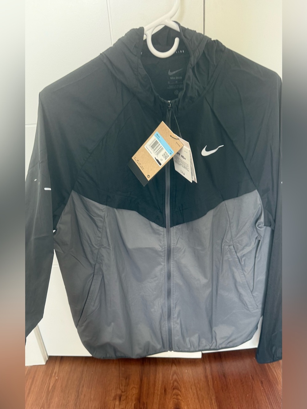 Nike Black and Gray Men’s Colorblock Windbreaker Jacket